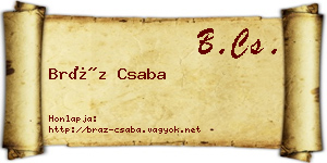 Bráz Csaba névjegykártya